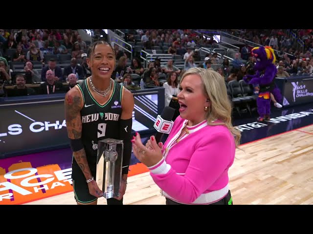 Natasha Cloud reacts to nail-biting WNBA Skills Competition win